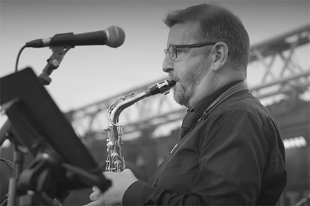 Saxophone with the Galway Jazz Band a the Galway Oyster Festival